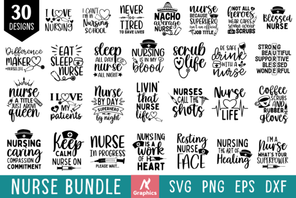 30 Nurse SVG Bundle