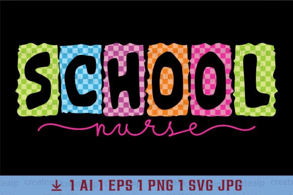 Checkered Nursing PNG Neon School Nurse