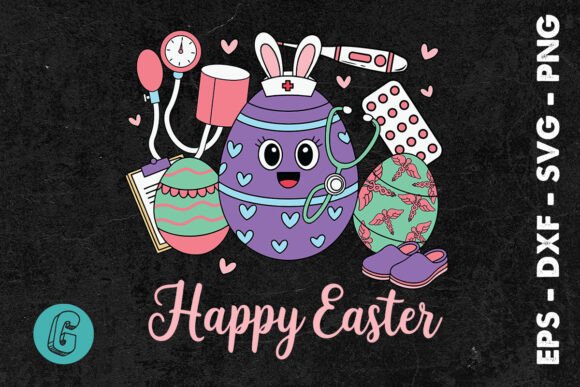 Happy Easter Day Egg Nurse SVG