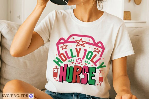 Holly Jolly Nurse Festive Nurse SVG PNG