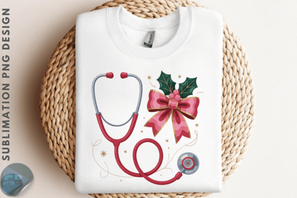 Nurse Christmas Stethoscope PNG Design