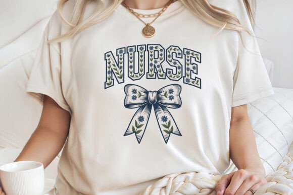 Nurse Coquette Bow Floral PNG
