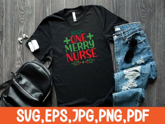One Merry Nurse SVG T-Shirt Design