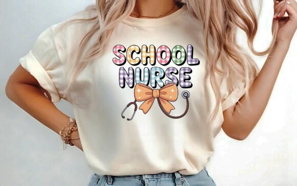 Pastel Checkered School Nurse Shirt PNG
