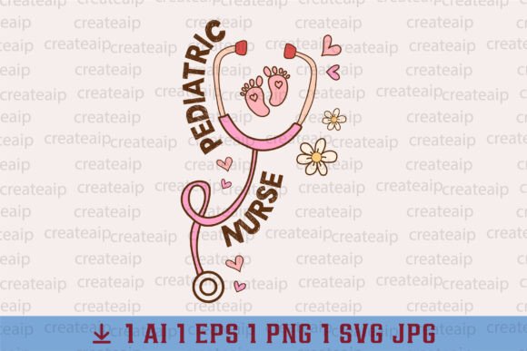 Pediatric Nurse PNG Coquette Pink Doodle