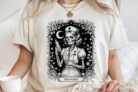 The Nurse Skeleton Tarot Card SVG PNG